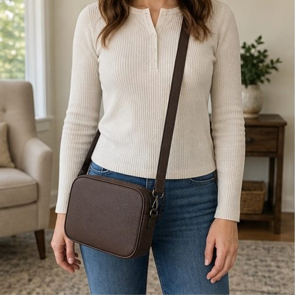 Camel Vegan Leather Bag - Picture 2 of 6